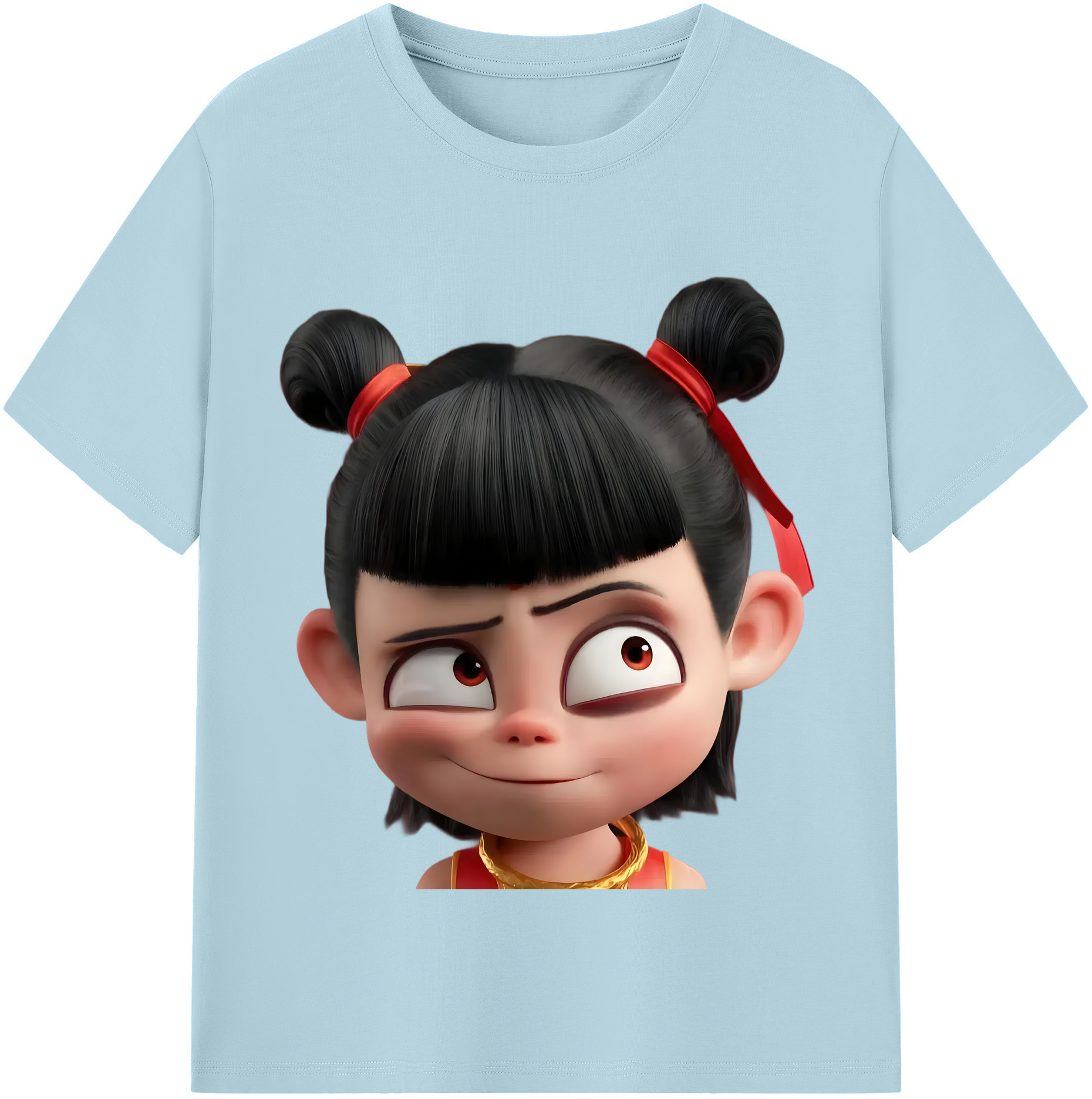 （画像用） Ne Zha 2 ナタ 魔童の大暴れ 綿100％半袖Tシャツ（フロントプリント）